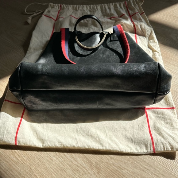 Clare V. Navy Tote Bag with Red and Navy Straps - Picture 8 of 9